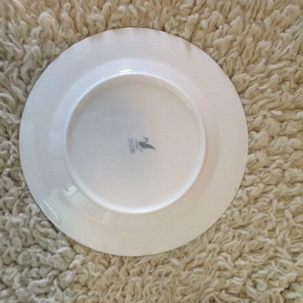 VINTAGE Lyons Fine China Salad plates; Teal, Butterflies, Lot of 6, Porcelain - Picture 4 of 5